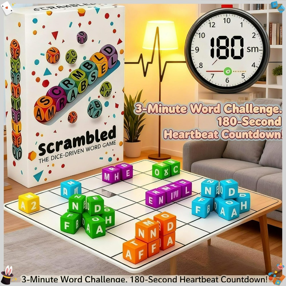 Board Game Dnd - Scrambled Dice Word Game for 2-4