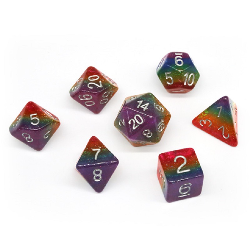 Board Game Dnd - 7Pcs/Set Polyhedral Rainbow Dice Set Board