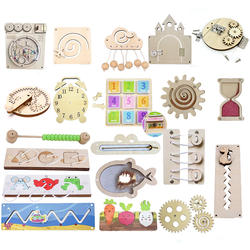 Board Game Ideas - Baby Busy Board Accessories Montessori Toys