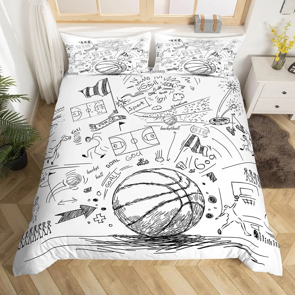 Basketball Duvet Cover Twin Qu - Board Game Queen ulasan dan harga