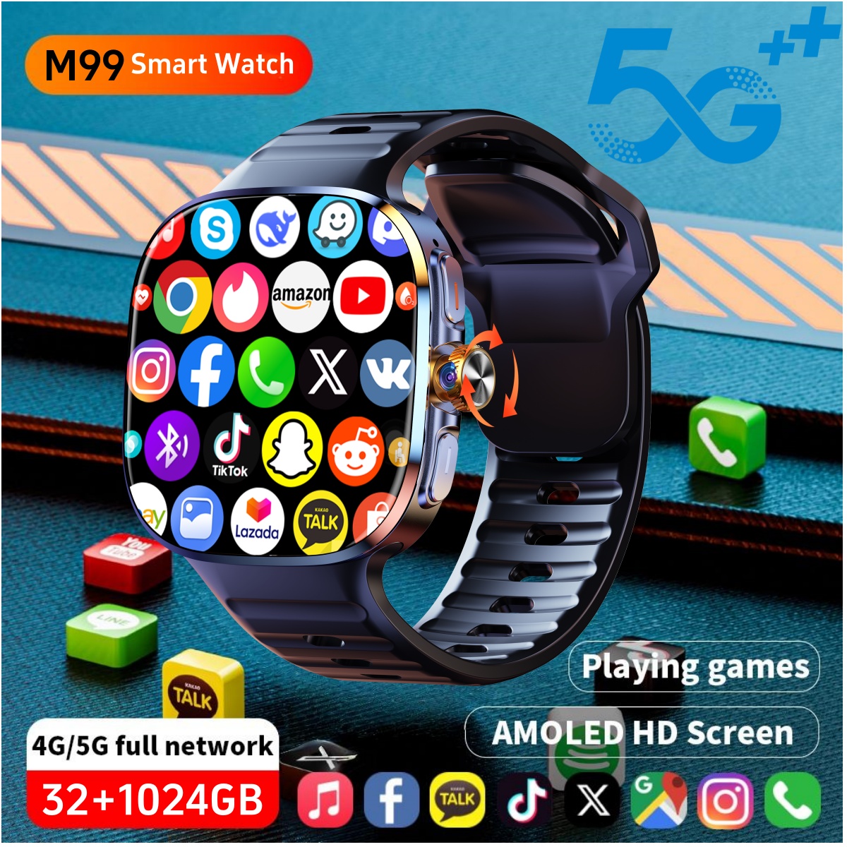 M99 4G 5G Full Netcom Smartwat - Board Game The Sims ulasan dan harga