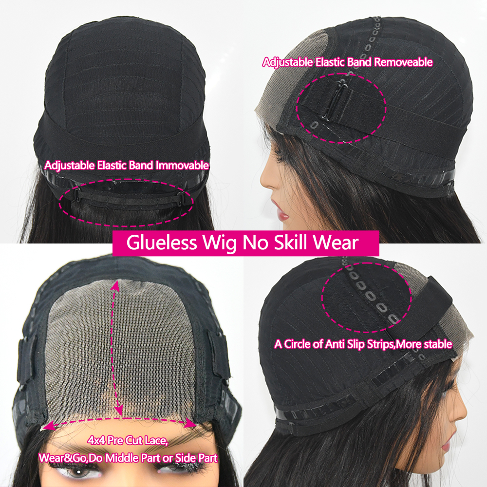 4x4 Glueless Wig BoB Human Hai - Board Game Queen ulasan dan harga