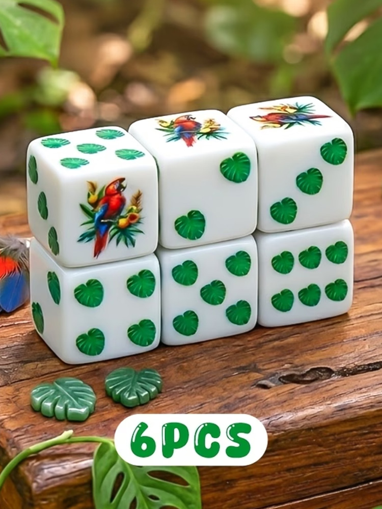 CANDYPIXEL 6PcsParrot D6 Dice  - Board Game Dnd ulasan dan harga