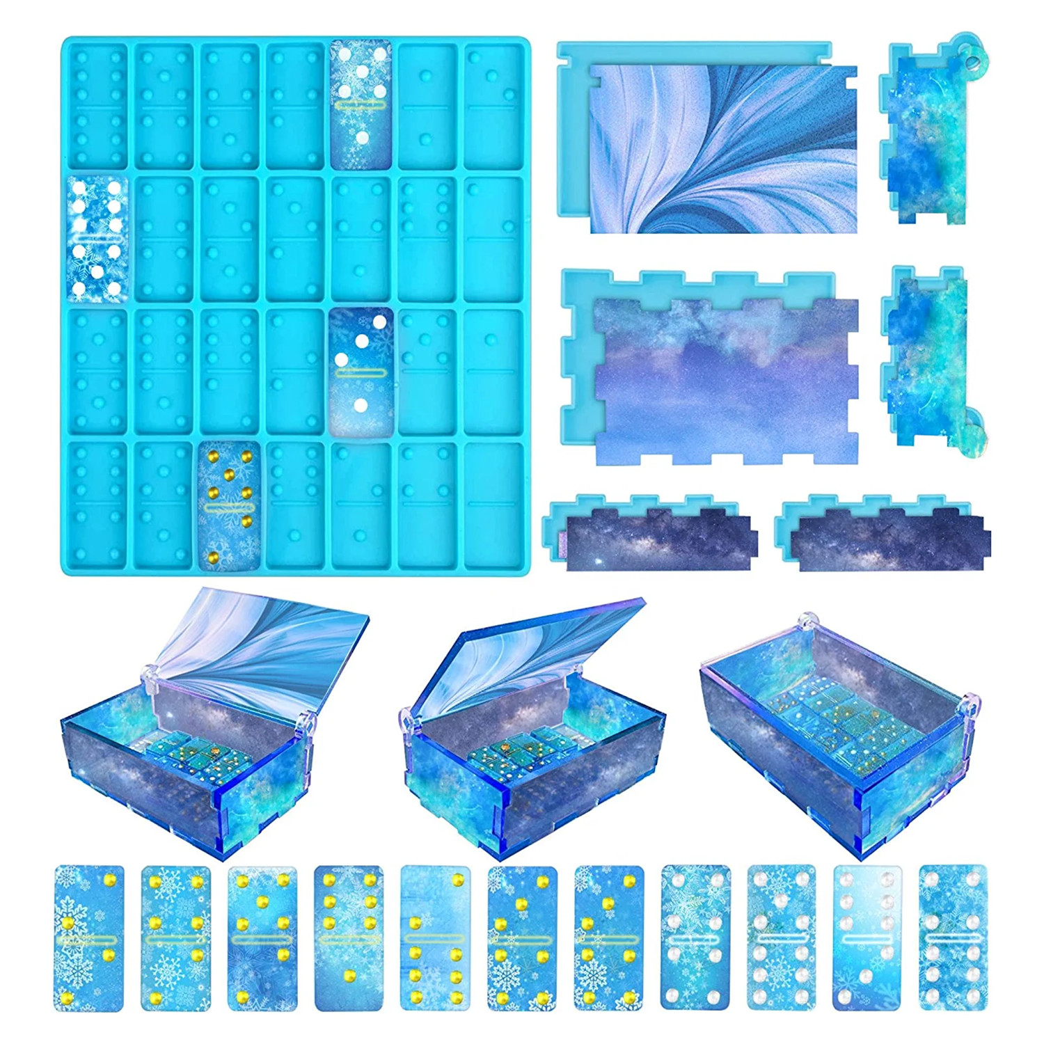 Domino Molds Silicone Epoxy Re - Board Game Electronic Table ulasan dan harga