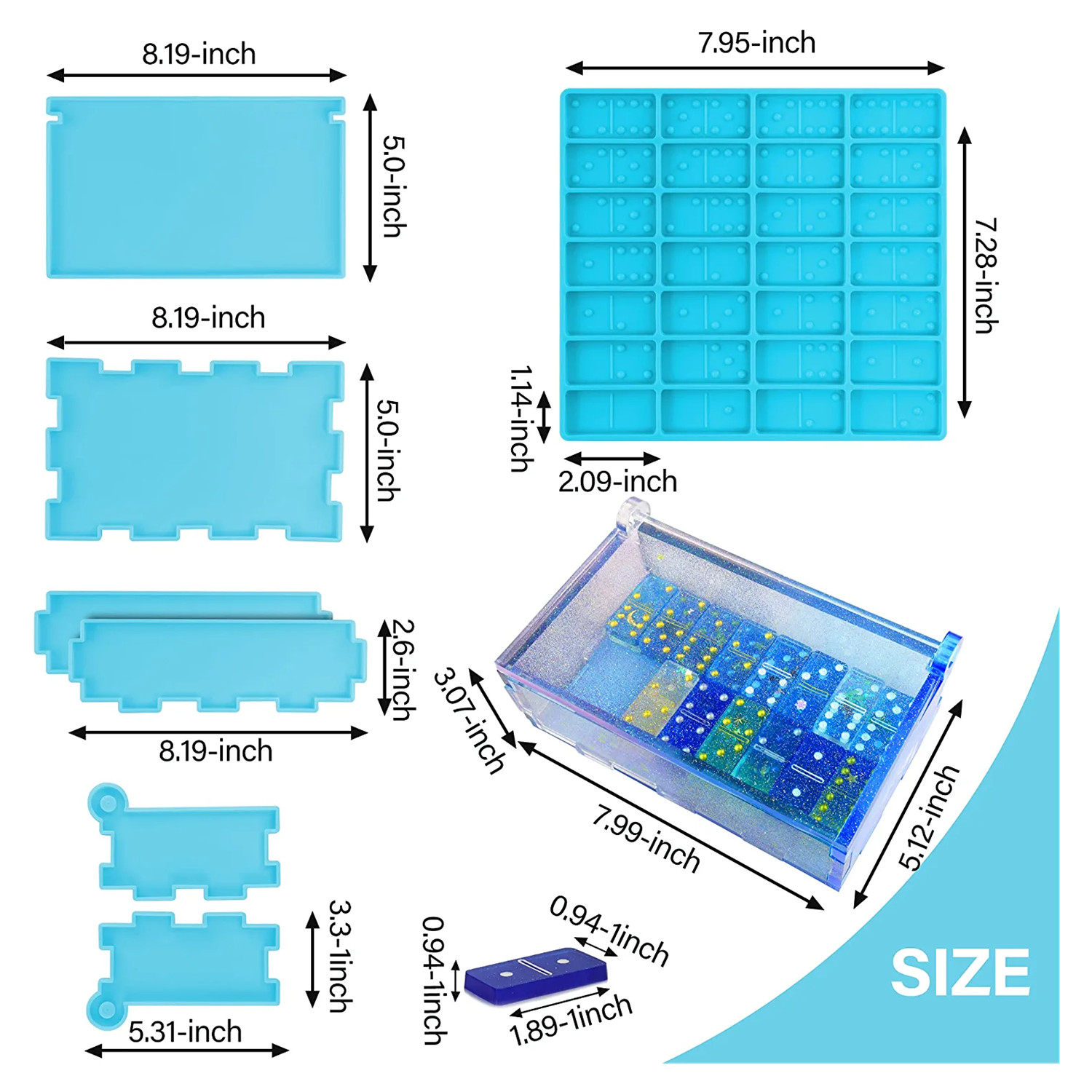 Domino Molds Silicone Epoxy Re - Board Game Electronic Table ulasan dan harga