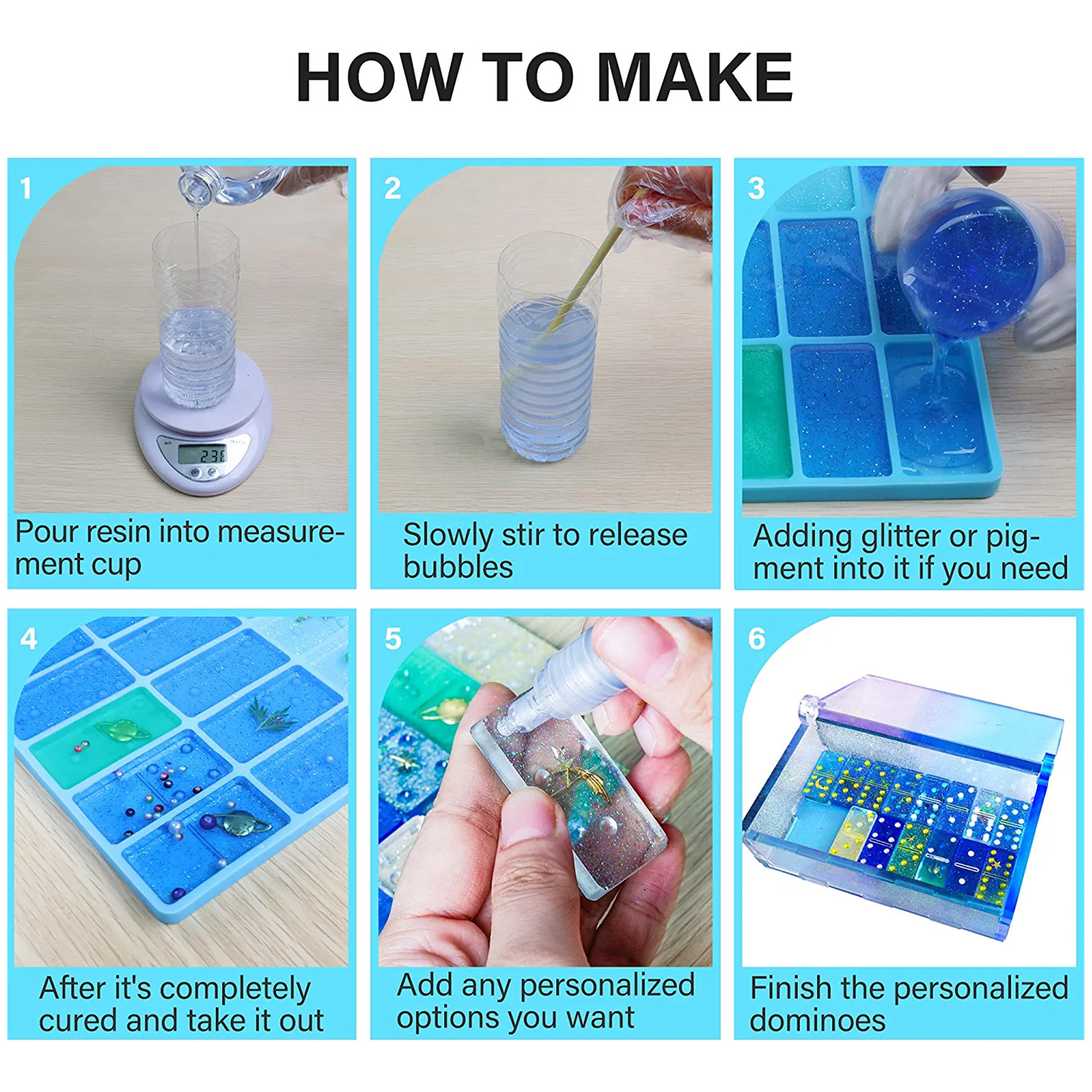 Domino Molds Silicone Epoxy Re - Board Game Electronic Table ulasan dan harga